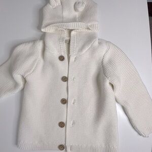 2 For $10 Cozy White Knit Button-Up Hoodie